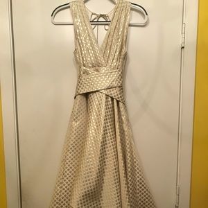 Eva Franco gold/cream Hi-lo dress